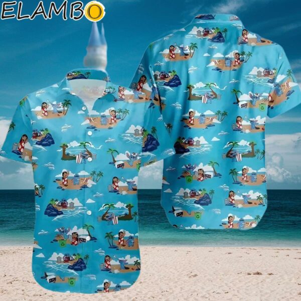 Lilo And Stitch Blue Dog Alien Button Up Hawaii Shirt Aloha Shirt Aloha Shirt