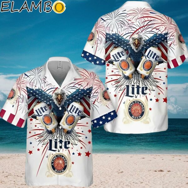 Miller Lite Beer Hawaiian Shirt Fireworks Eagle Independence Day Aloha Shirt Aloha Shirt