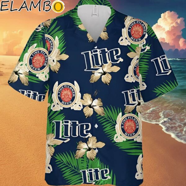 Miller Lite Hawaiian Shirt Hibiscus Flower Pattern Hawaaian Shirt Hawaaian Shirt