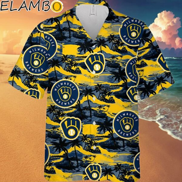 Milwaukee Brewers Vintage Sea Island Pattern Hawaiian Shirt Hawaaian Shirt Hawaaian Shirt