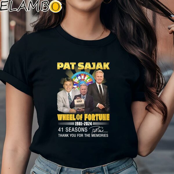 Pat Sajak Wheel Of Fortune 1981 2024 41 Seasons Thank You For The Memories T Shirt Black Shirts Shirt