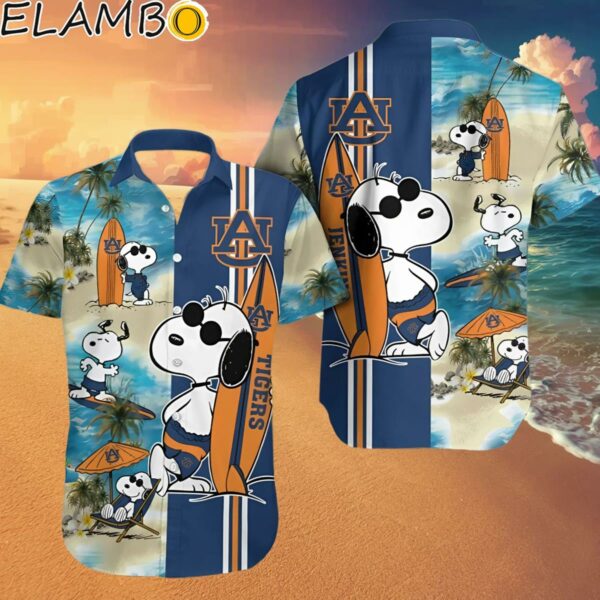 Personalized Name Auburn Tigers Snoopy Surfing All Over Print 3D Hawaiian Shirt Hawaaian Shirt Hawaaian Shirt