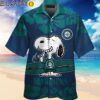 Seattle Mariners Snoopy Short Sleeve Button Up Tropical Hawaiian Shirt Hawaiian Hawaiian