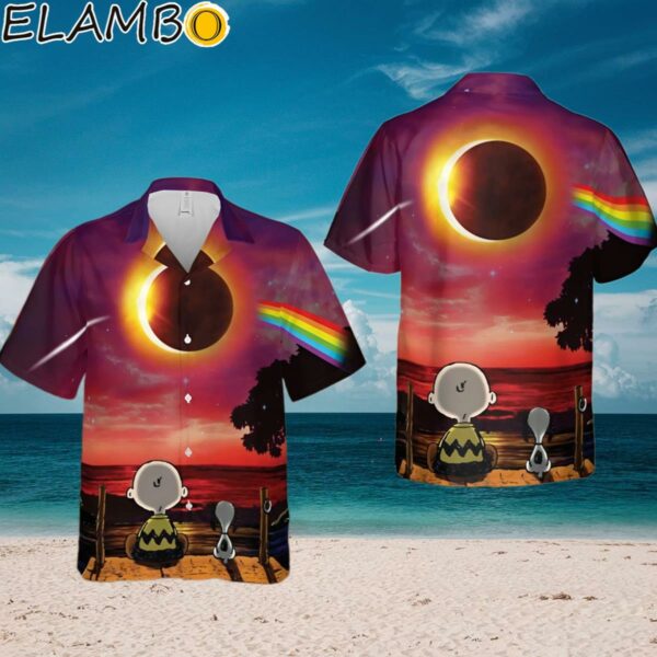 Snoopy Dark Side Of The Moon Eclipse Galaxy Pink Floyd Hawaiian Shirt Aloha Shirt Aloha Shirt
