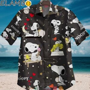 Snoopy Heart Black Hawaiian Shirt Aloha Shirt Aloha Shirt