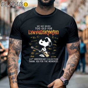 Snoopy We Are Never Too Old For Lynyrd Skynyrd 60th Anniversary Collection Shirt Black Shirt Black Shirt