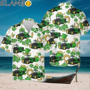 St Patricks Day John Deere Tracked Tractor Hawaiian Shirt Aloha Shirt Aloha Shirt