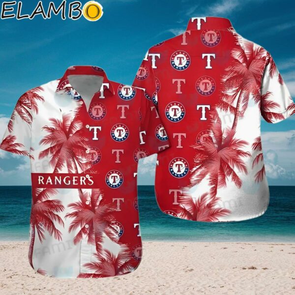 Texas Rangers Hawaiian Shirt Red Coconut Tree Logo Texas Rangers Gift Aloha Shirt Aloha Shirt