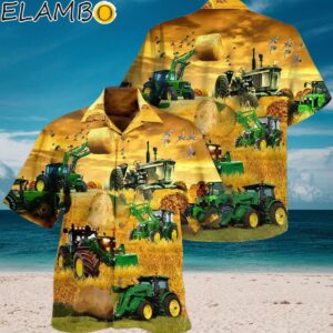 Tractors Wheats Short Sleeve Trendy Hawaiian Shirt For Men Aloha Shirt Aloha Shirt