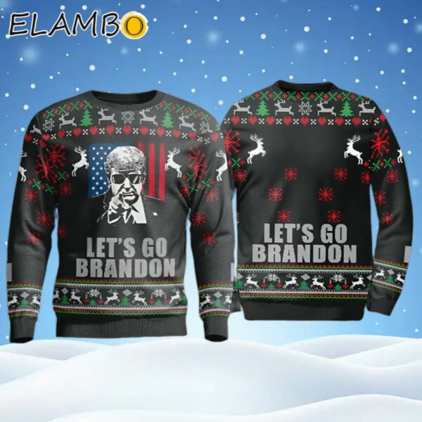 Trump Lets Go Brandon Sweater Funny Donald Trump Ugly Christmas Sweater Ugly Sweater