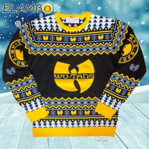 Wu Tang Clan Logo Snowflakes Yellow Black White Ugly Christmas Sweater Sweater Ugly
