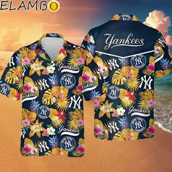 Yankees Hawaiian Shirt Pineapple Tropical Flower New York Yankees Gift Hawaaian Shirt Hawaaian Shirt