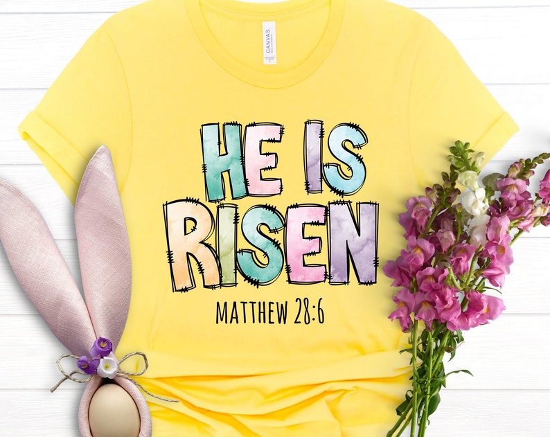 Cross He Is Risen Unisex T Shirt Cotton Tee TSE204.jpg