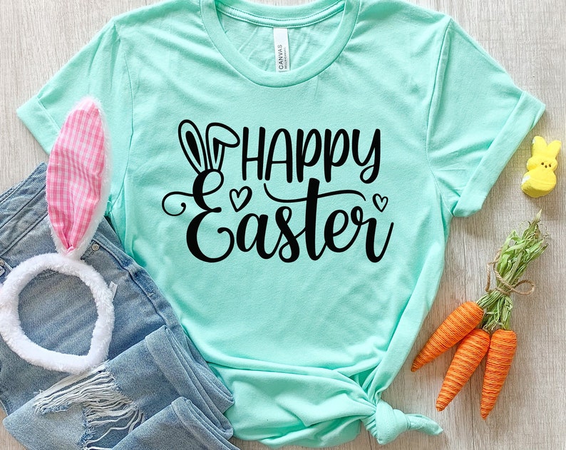 Happy Easter Bunny Unisex T Shirt Cotton Tee TSE278.jpg