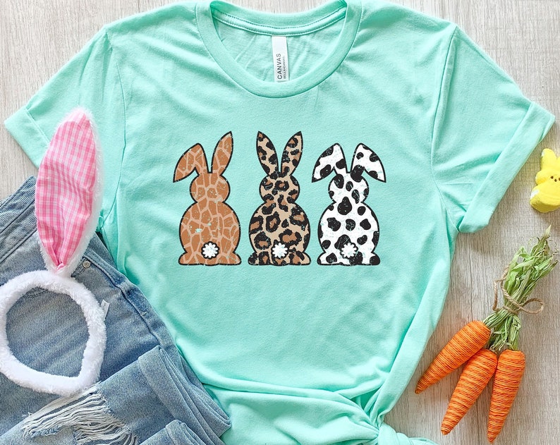 Leopard Bunnies Unisex T Shirt Cotton Tee TSE239.jpg