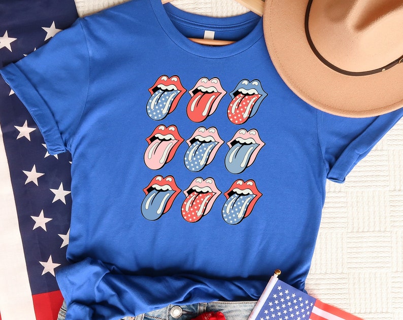 Lips 4th Of July Unisex T Shirt Cotton Tee TSE232.jpg