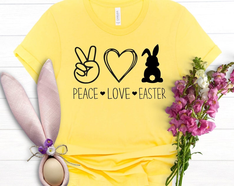 Peace Love Easter Unisex T Shirt Cotton Tee TSE249.jpg